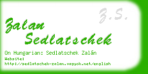 zalan sedlatschek business card