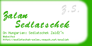 zalan sedlatschek business card